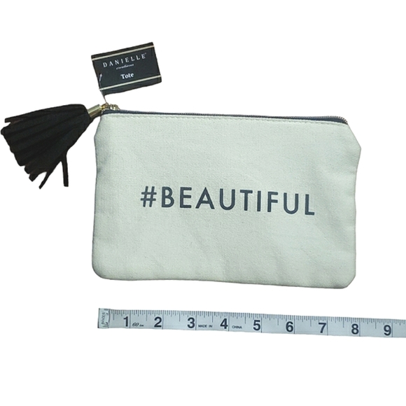 Danielle Creations Inspirational Beautiful Tassel Zip Top Tote Cosmetic Bag NWT - Picture 11 of 16